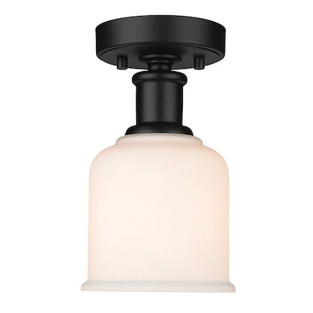 Z-Lite Bryant 1 Light Flush Mount, Matte Black & Matte Opal 733F1-MB